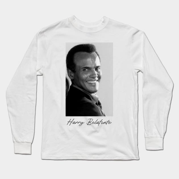 Harry Belafonte Portrait Long Sleeve T-Shirt by Soriagk